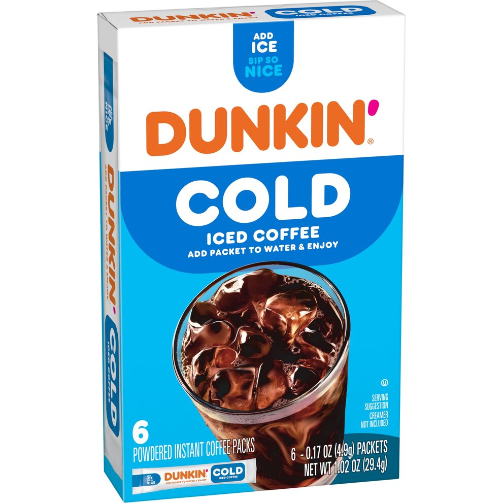 Dunkin’ Cold Iced Coffee, Powdered Instant Coffee Packs