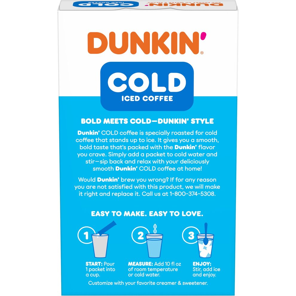 Dunkin’ Cold Iced Coffee, Powdered Instant Coffee Packs