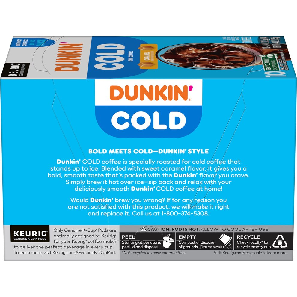 Dunkin’ Cold Iced Coffee, Caramel Artificially Flavored K-Cup® pods